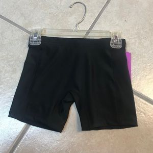 Girls Medium or Large Black Bike Style Spandex shorts NWT